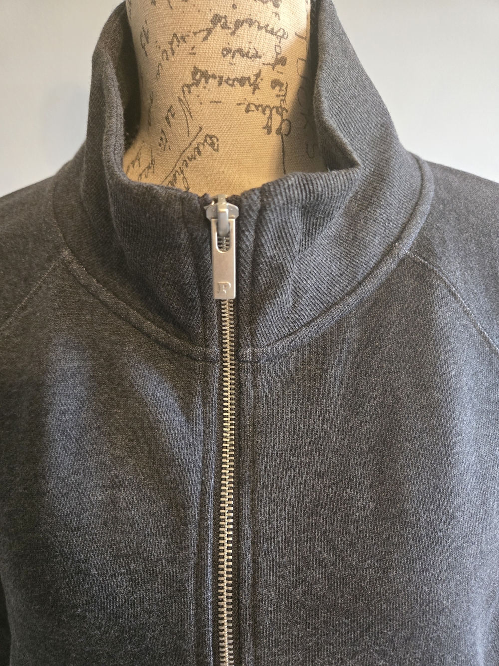 PINK Women's Charcoal Zip-Front Jacket with Contrast Stitching - Picture 3 of 8